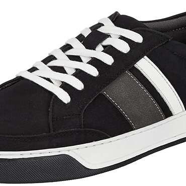 Black Colour sneaker with white strip on best shopping portal